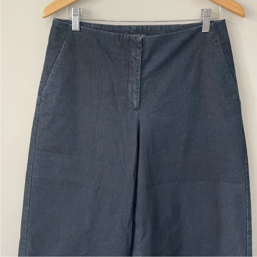 Lafayette 148 Morton Women's denim dark blue Wide-Leg Pants culotte size 14 - Picture 6 of 8